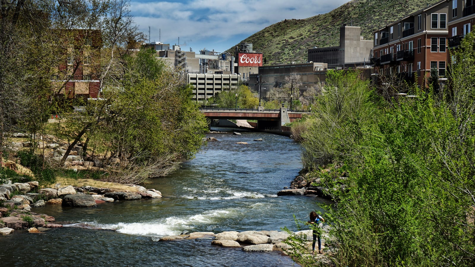 Clear Creek Flowing into Coors Brewery in Golden CO