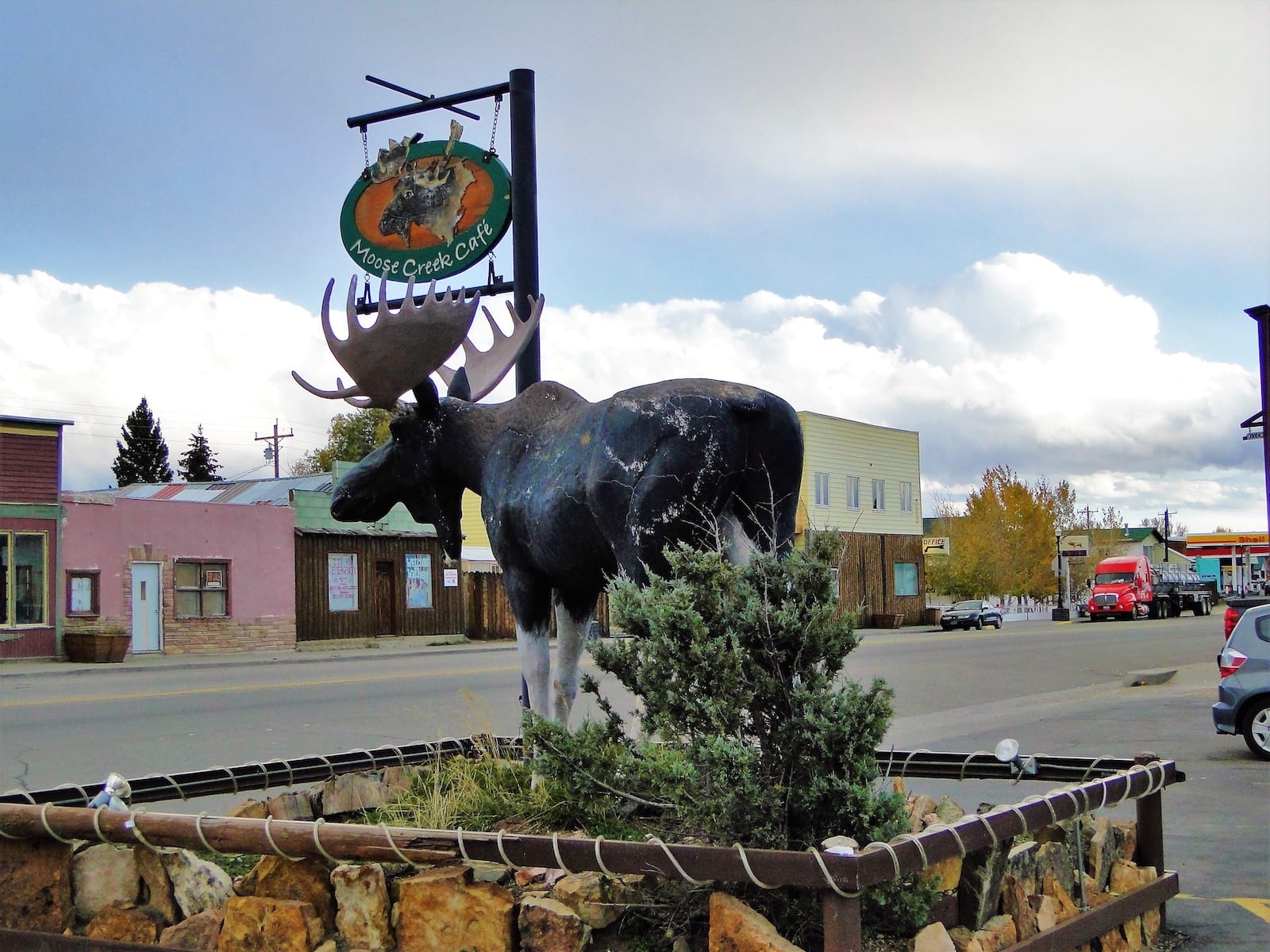 Moose Sculpture in Downtown Walden CO