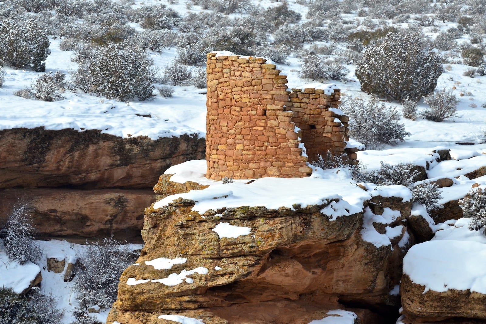 Hovenweep National Monument Winter Old Pueblo Ruins