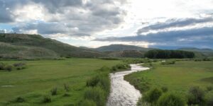 Middle Park Colorado River cuts through green Grand County valley