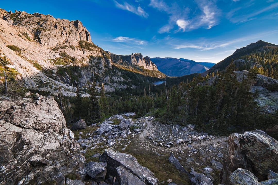 Overlooking Odessa Lake RMNP Estes Park CO Backpacking