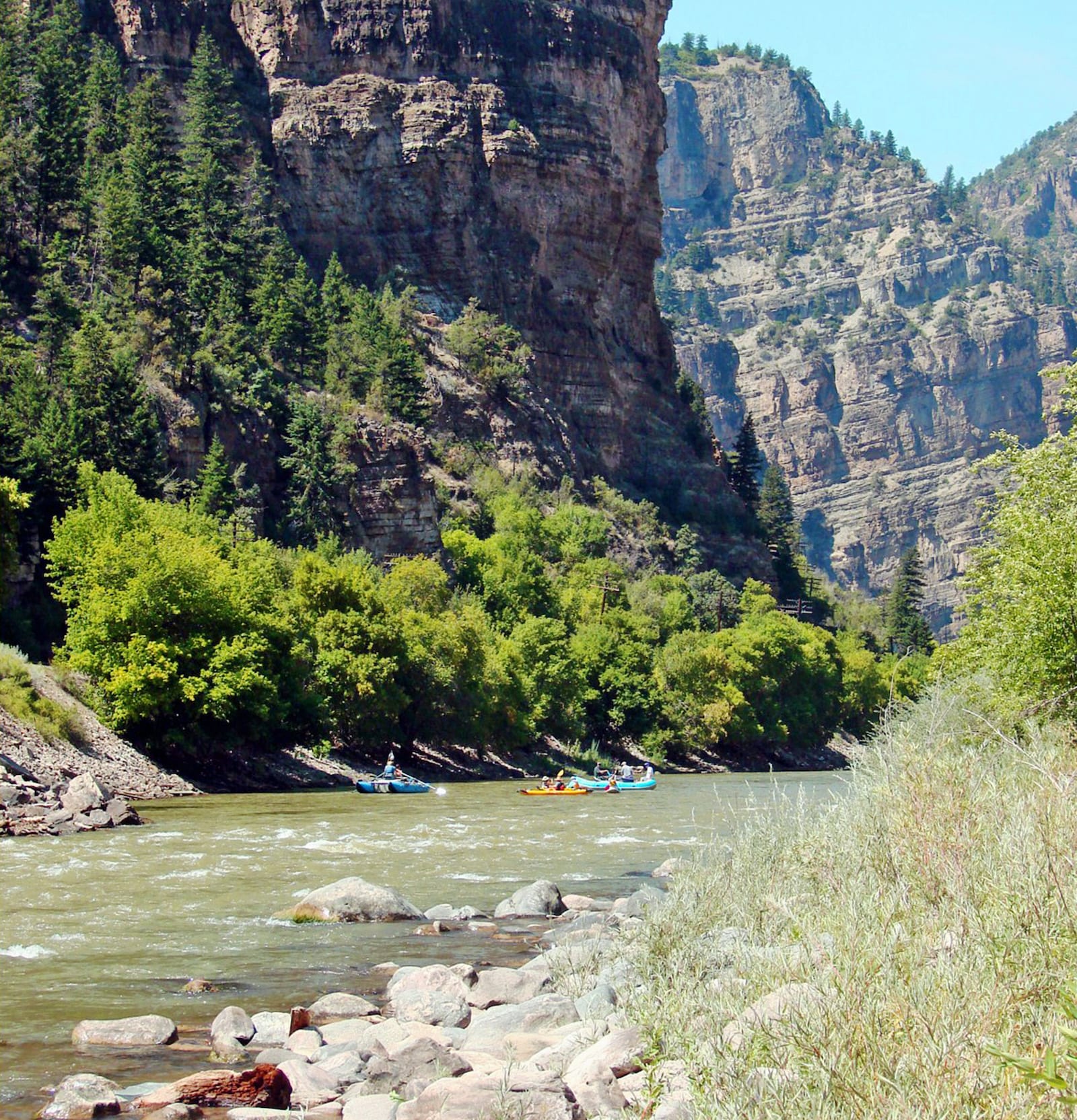 Rafting Upper Colorado River in Glenwood Canyon Colorado