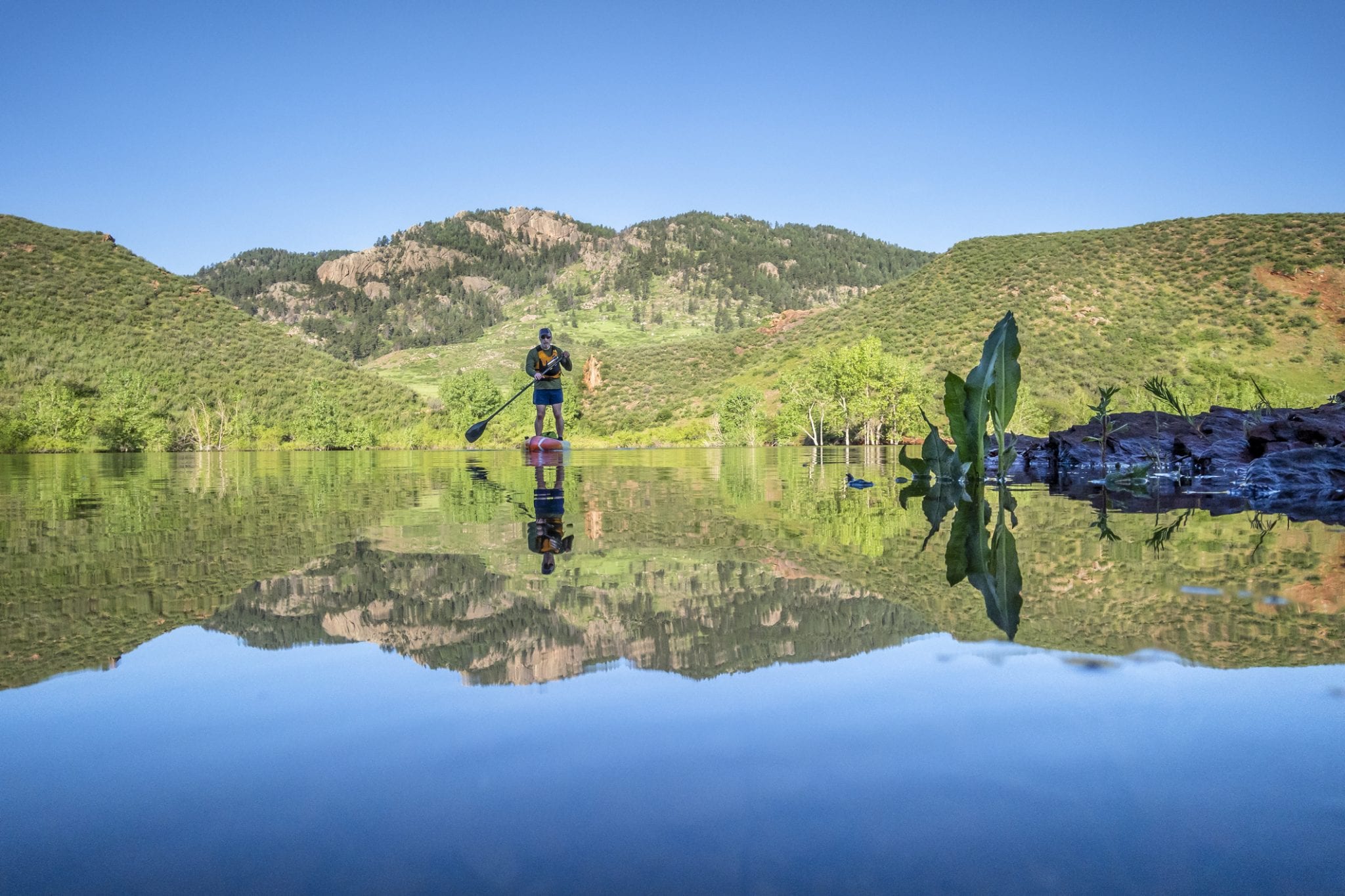 berdiri reservoir gigi kuda paddleboarding