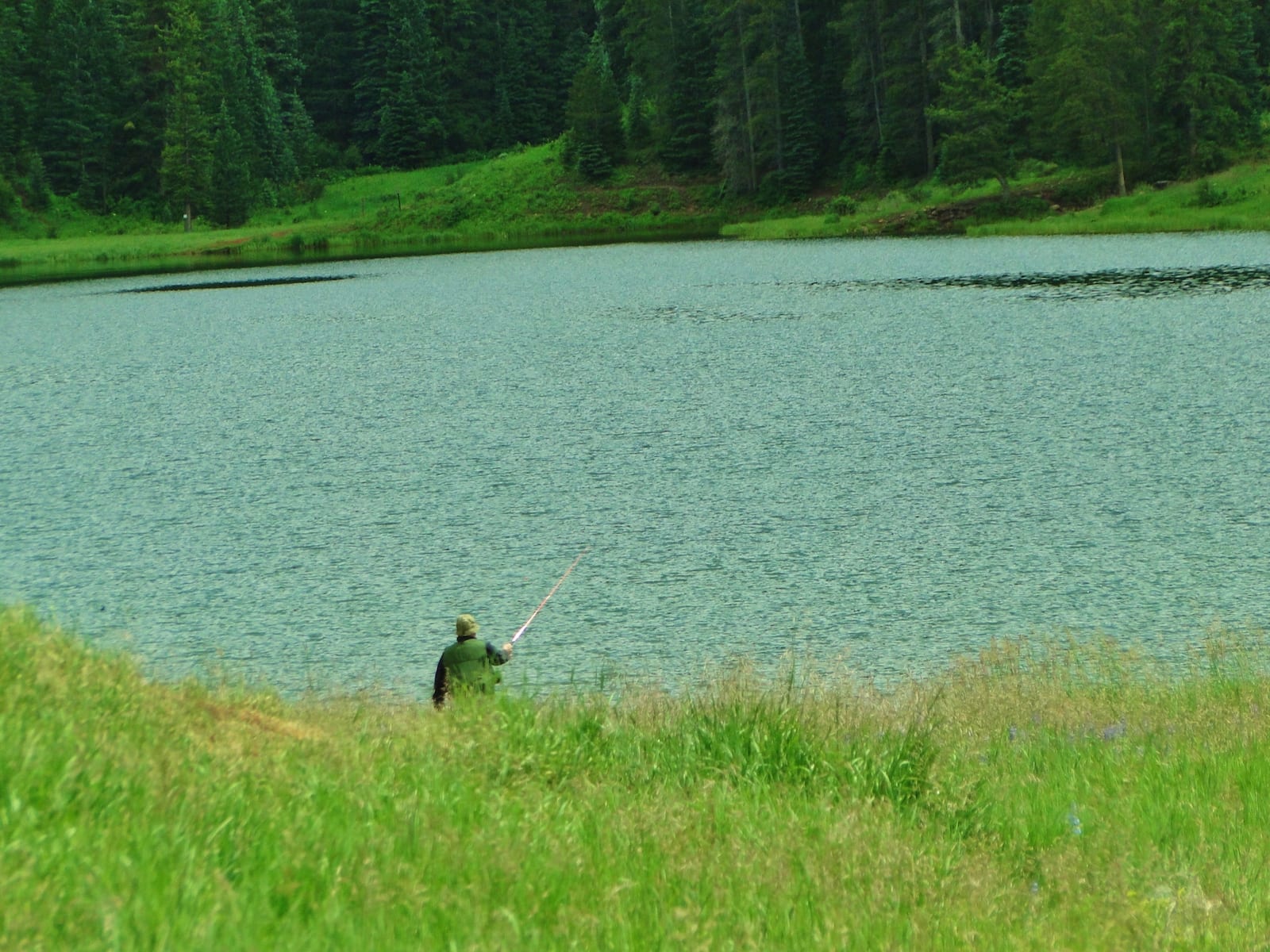 Sylvan Lake Eagle CO Fisherman Casting Line