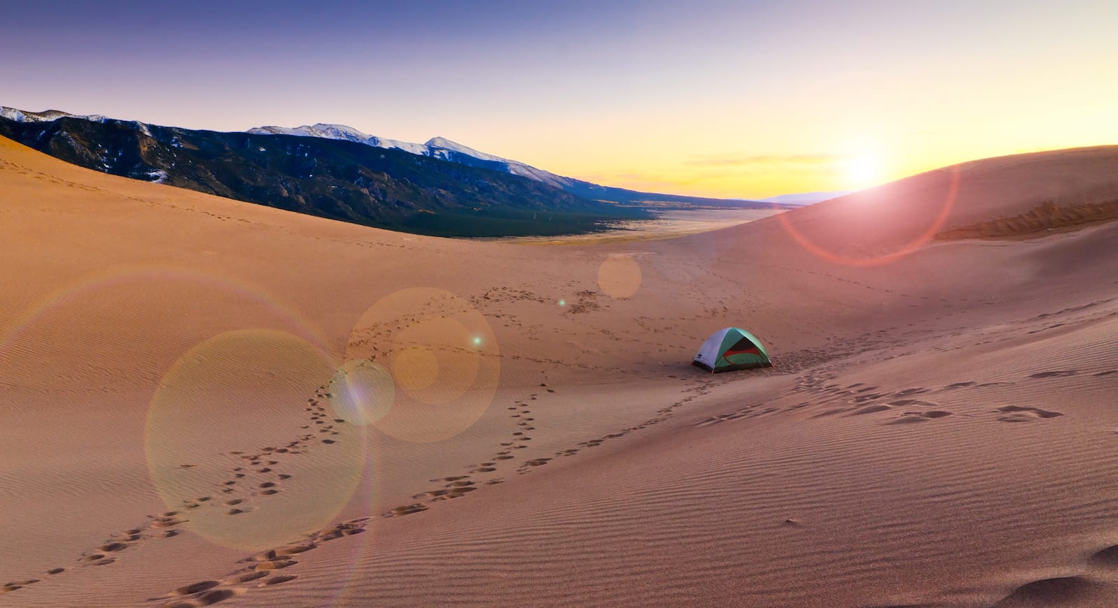 Tent Campsite Star Dune in Great Sand Dunes National Park