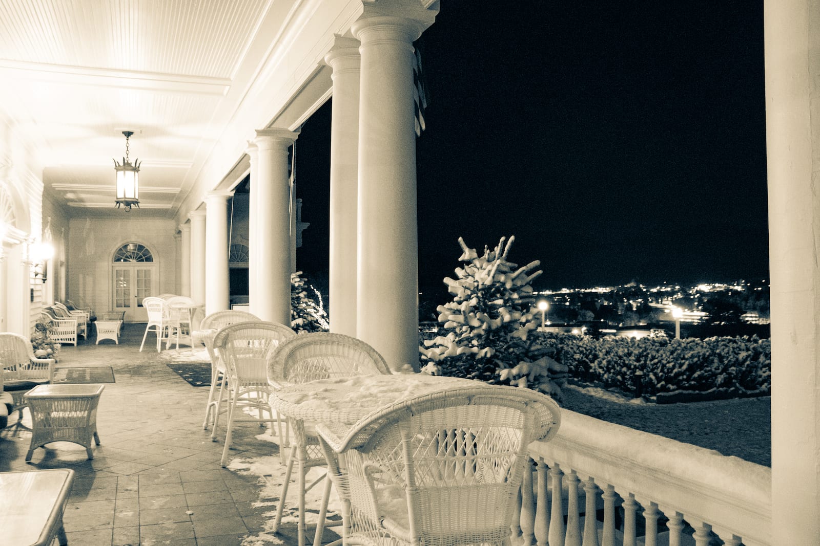 The Stanley Hotel Estes Park CO Patio at Night