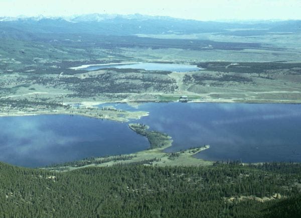 Twin Lakes Reservoir Aerial View Colorado