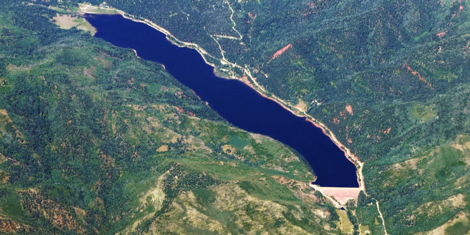 Aerial view of the Lemon Reservoir, CO