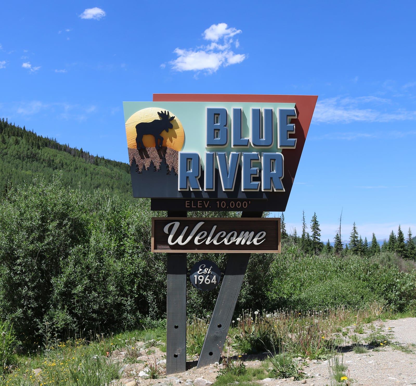 Blue River Colorado Welcome Sign