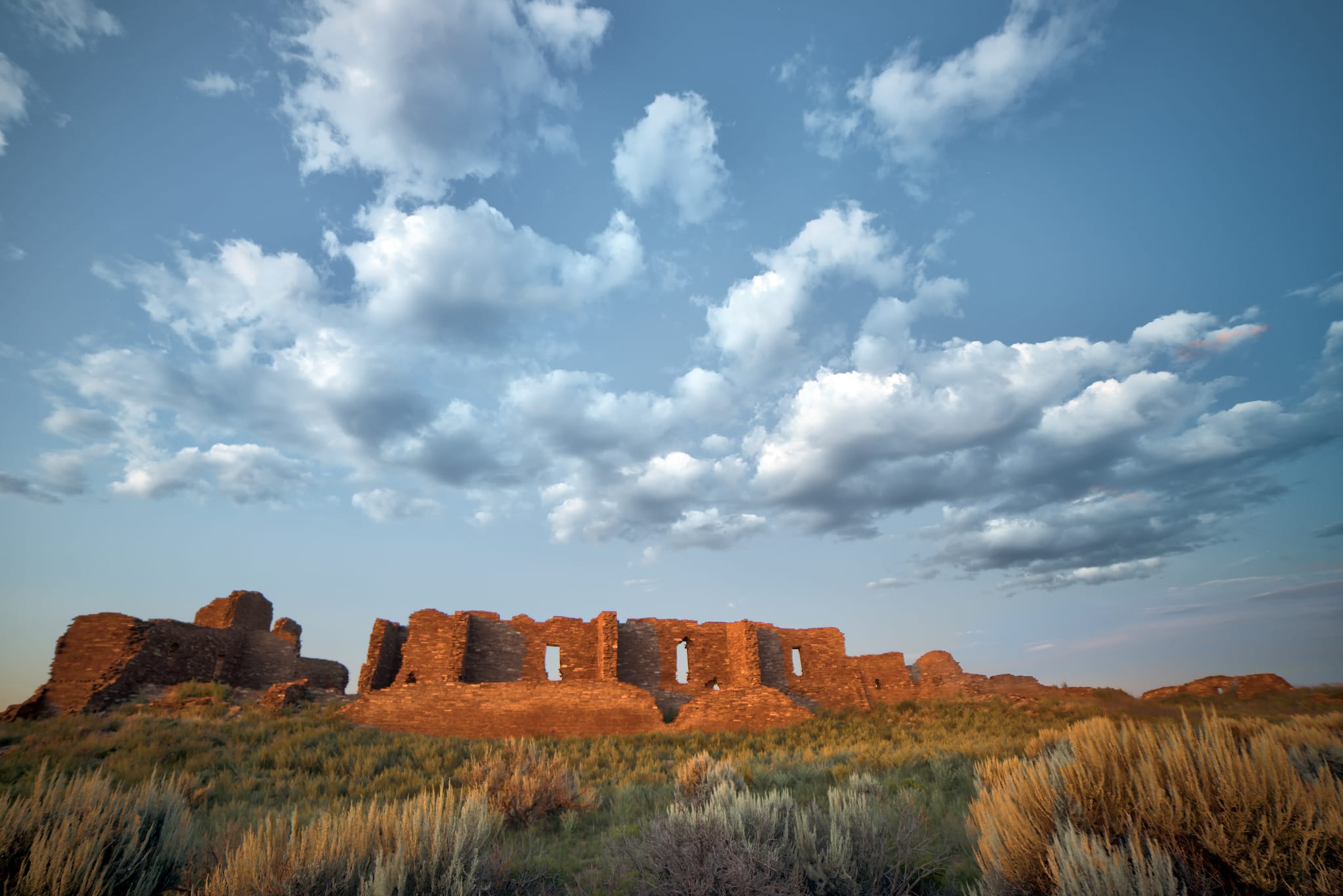 Pueblo Pintado Ruin Chaco Culture National Historic Park Sunset New Mexico