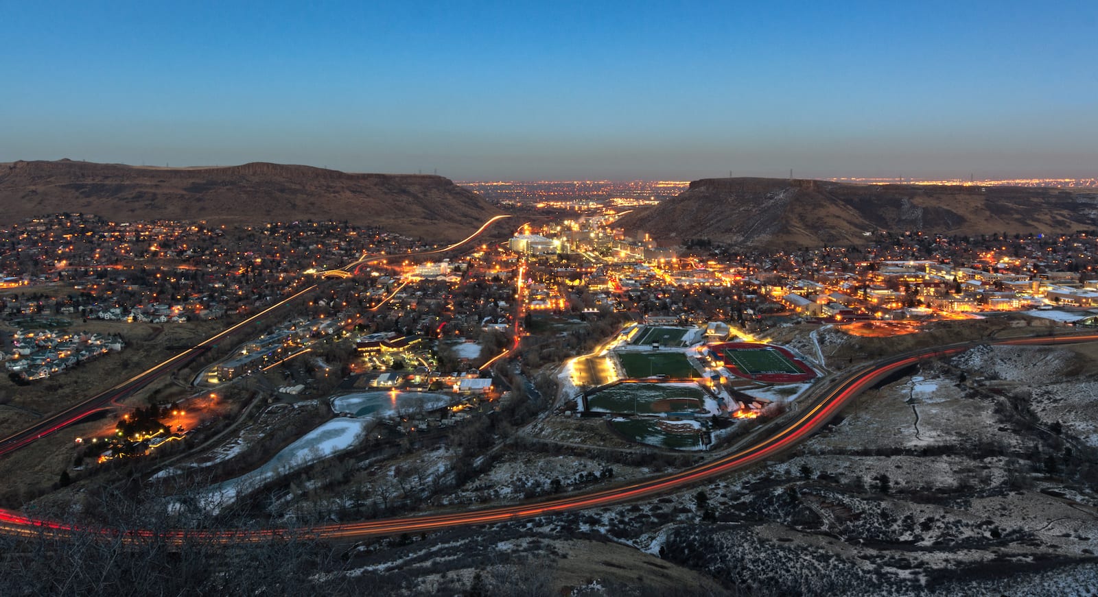 Colorado Front Range Downtown Golden CO Aerial View