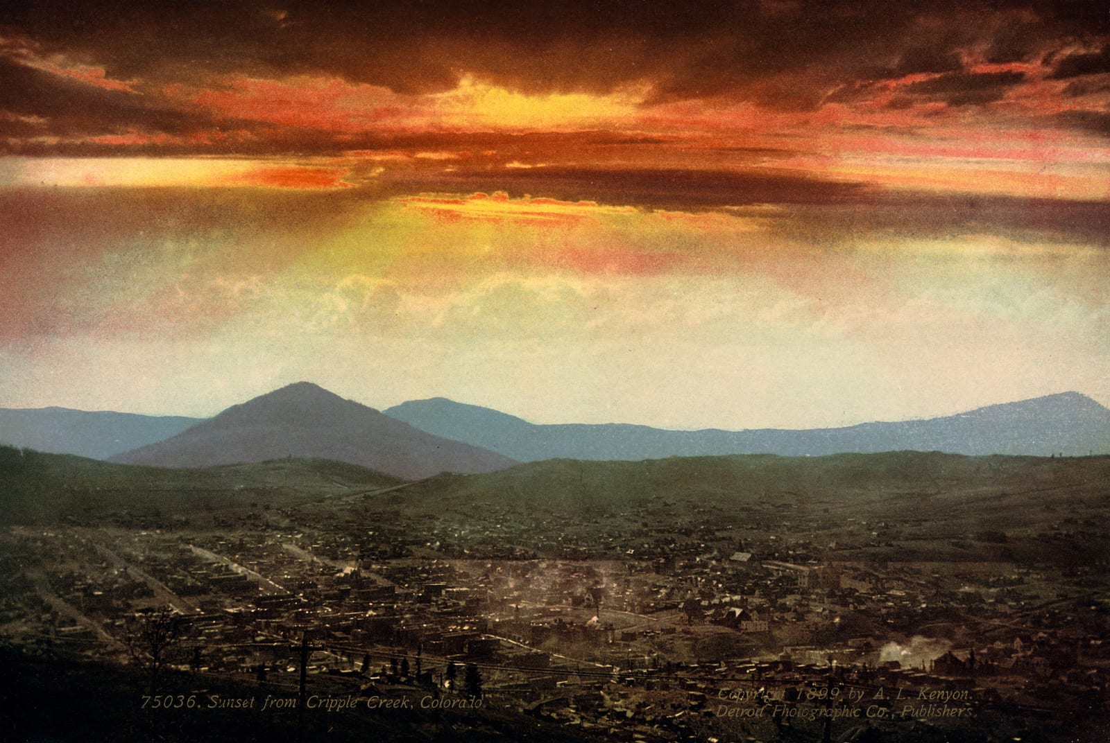 Cripple Creek CO Sunset Circa 1899