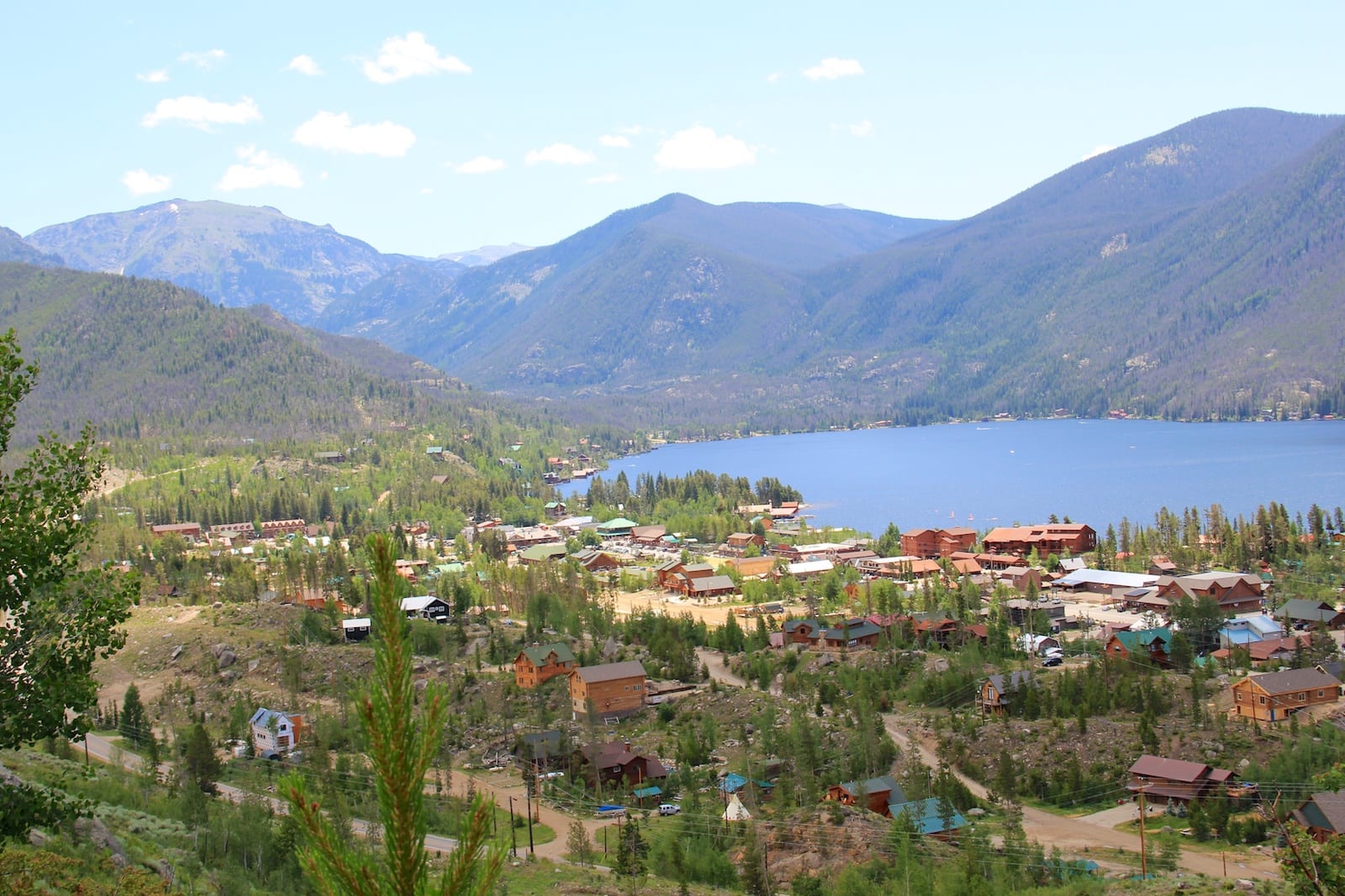 Grand Lake Colorado Town Aerial View