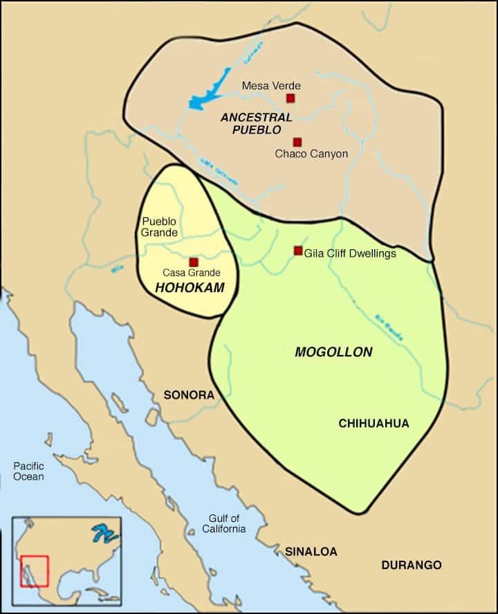 Ancestral Pueblo Map Four Corners Region