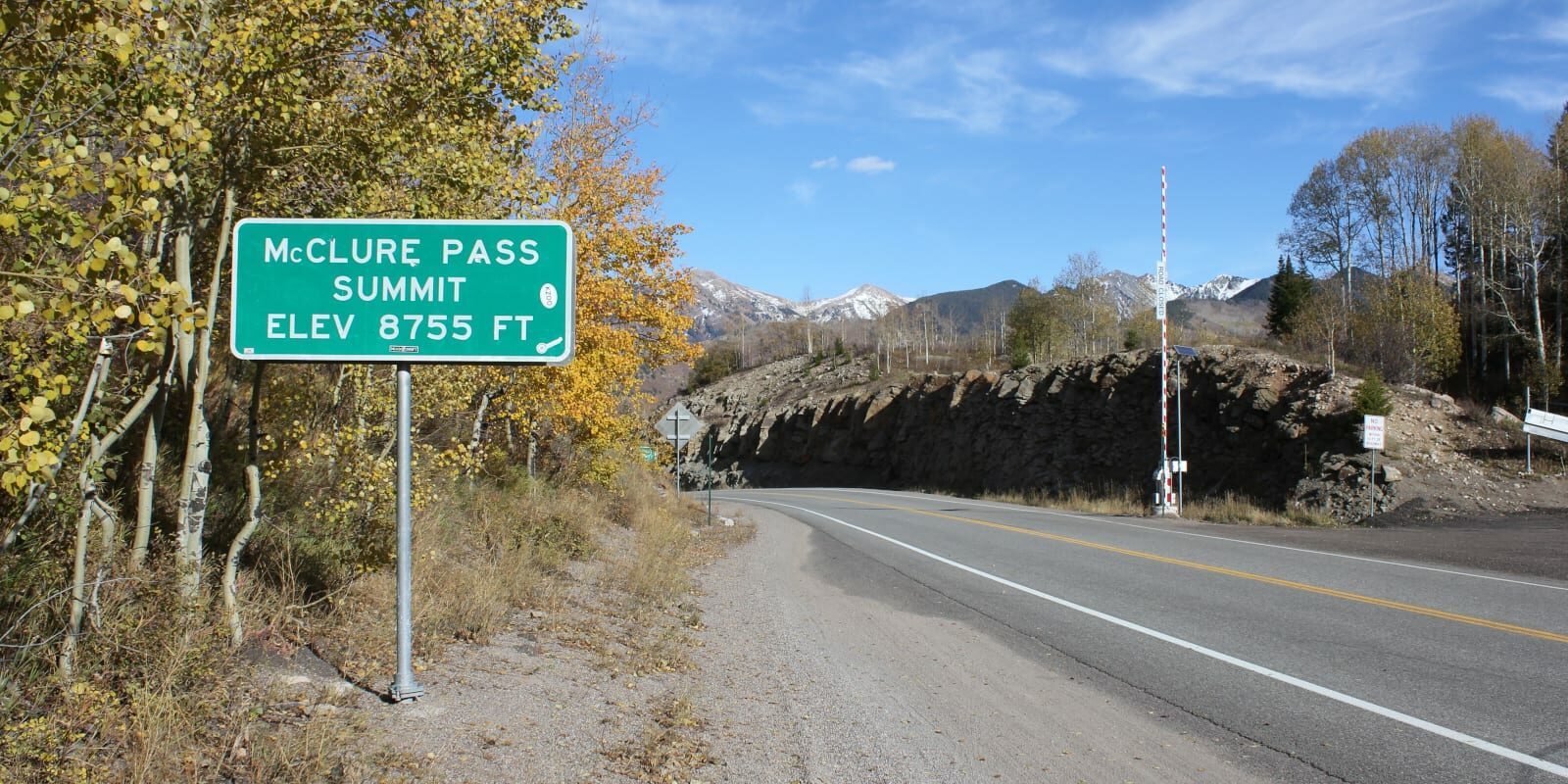 McClure Pass Summit Sign Colorado