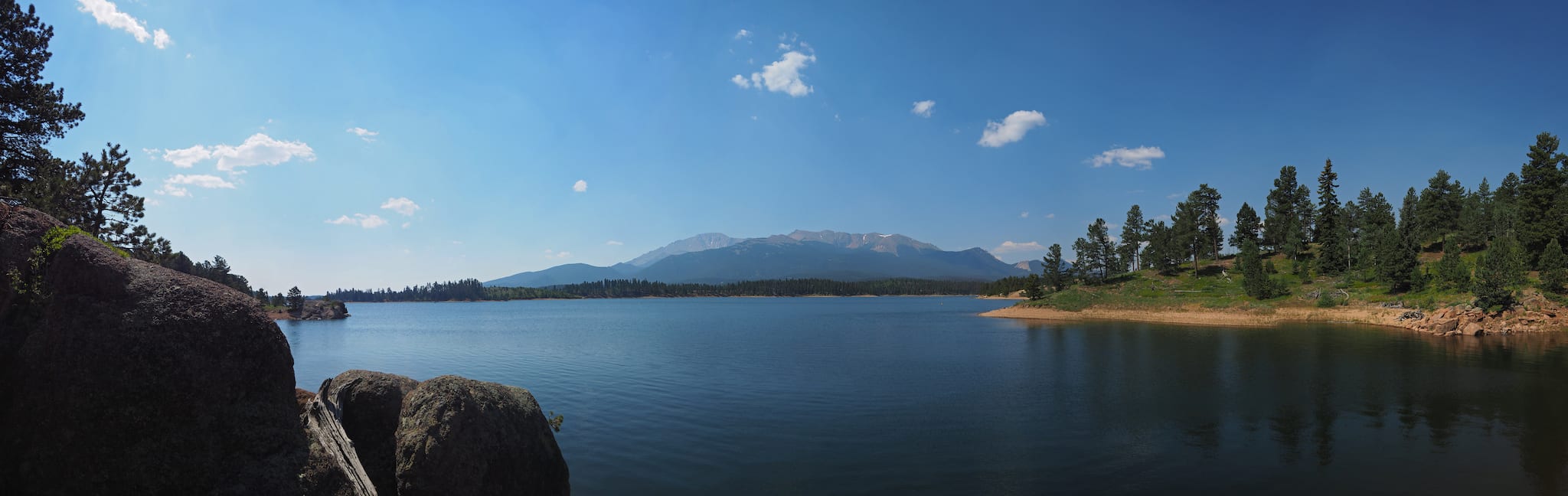 North Catamount Reservoir Pikes Peak Colorado Panorama