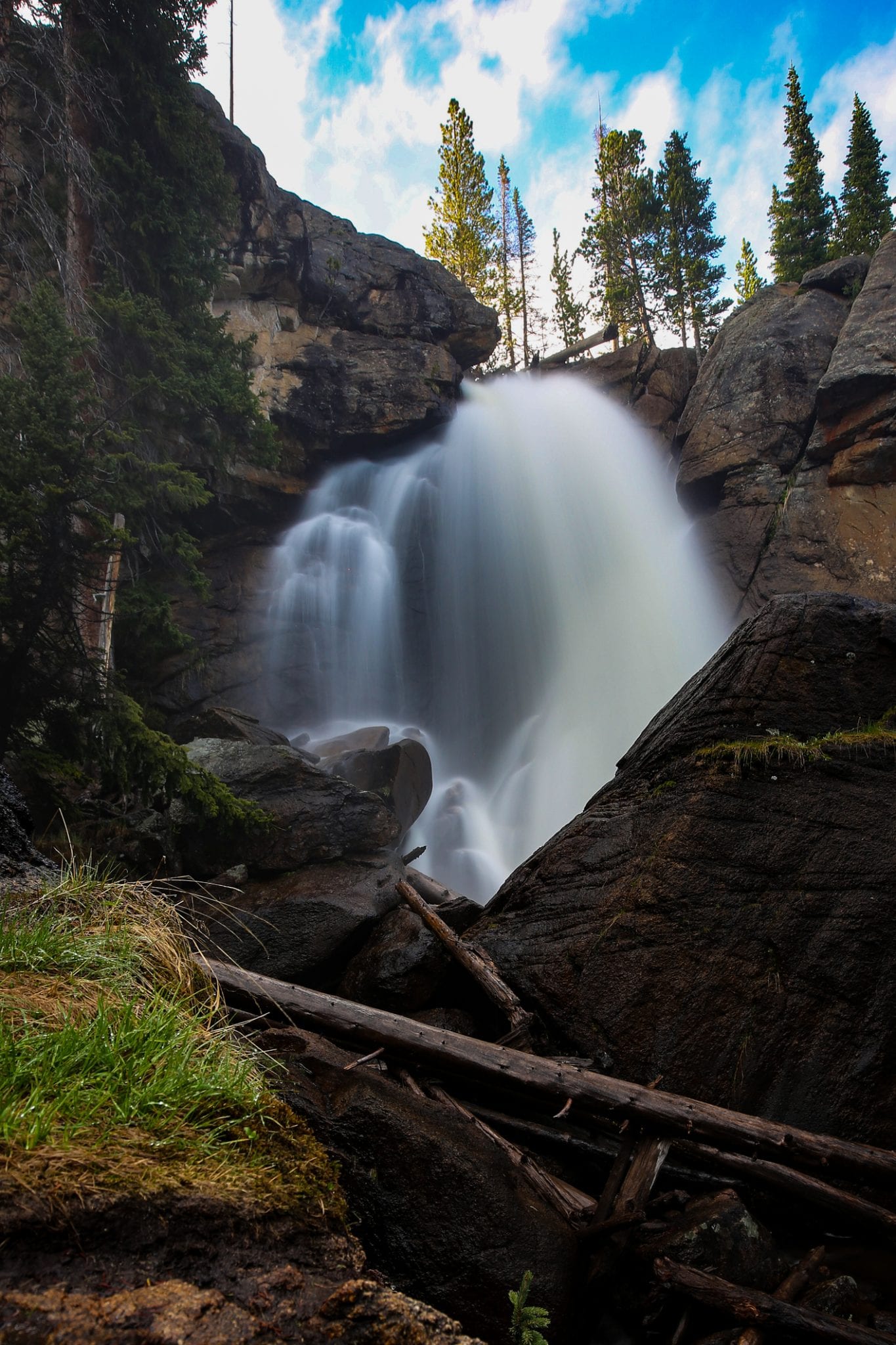 ouzel falls in rocky mountain national park