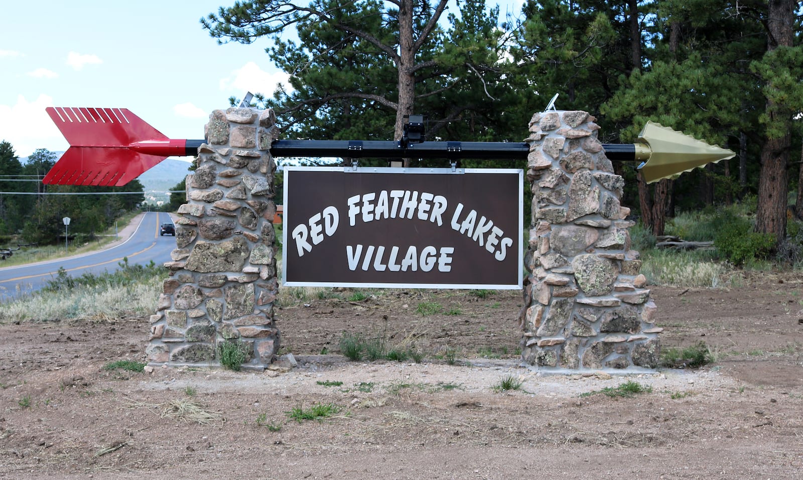 Red Feather Lakes Village Sign Colorado