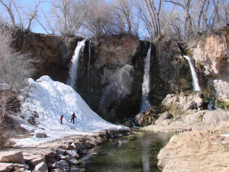 Rifle Falls State Park Waterfalls Colorado Snow