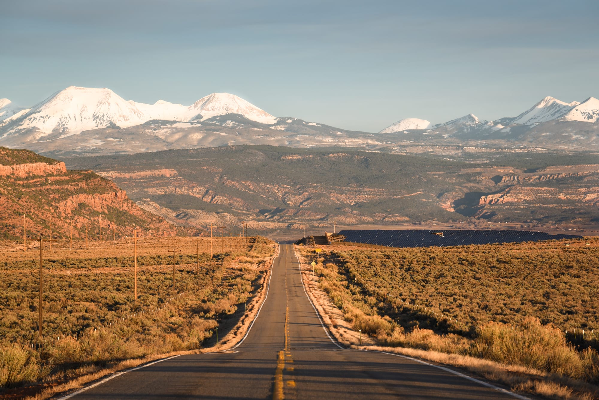 Paradox Valley Colorado Road La Sal Mountains in Distance Utah