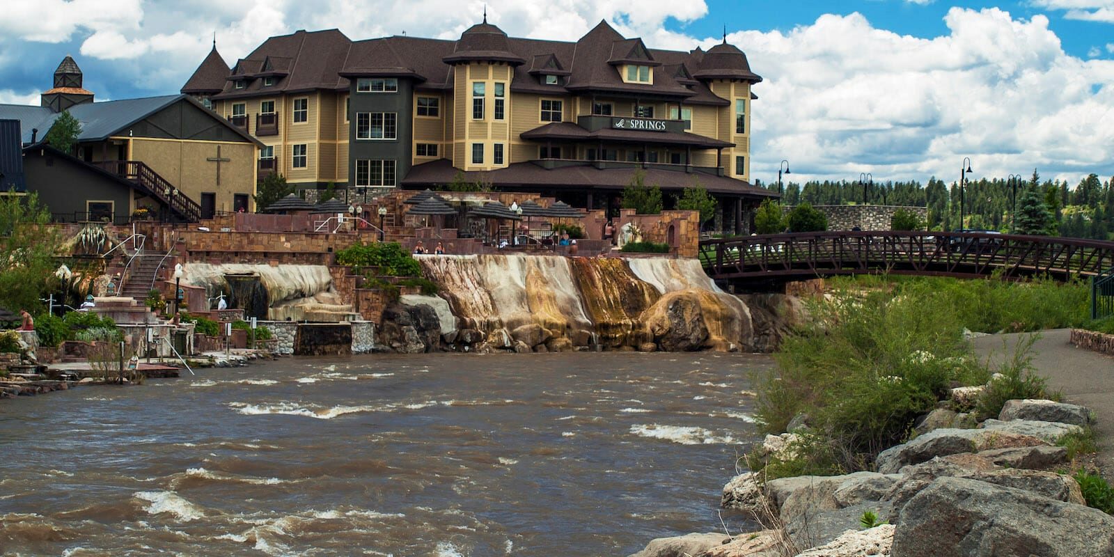 San Juan River Passing The Springs Resort in Pagosa Springs CO