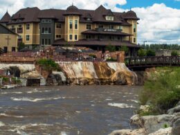 San Juan River Passing The Springs Resort in Pagosa Springs CO