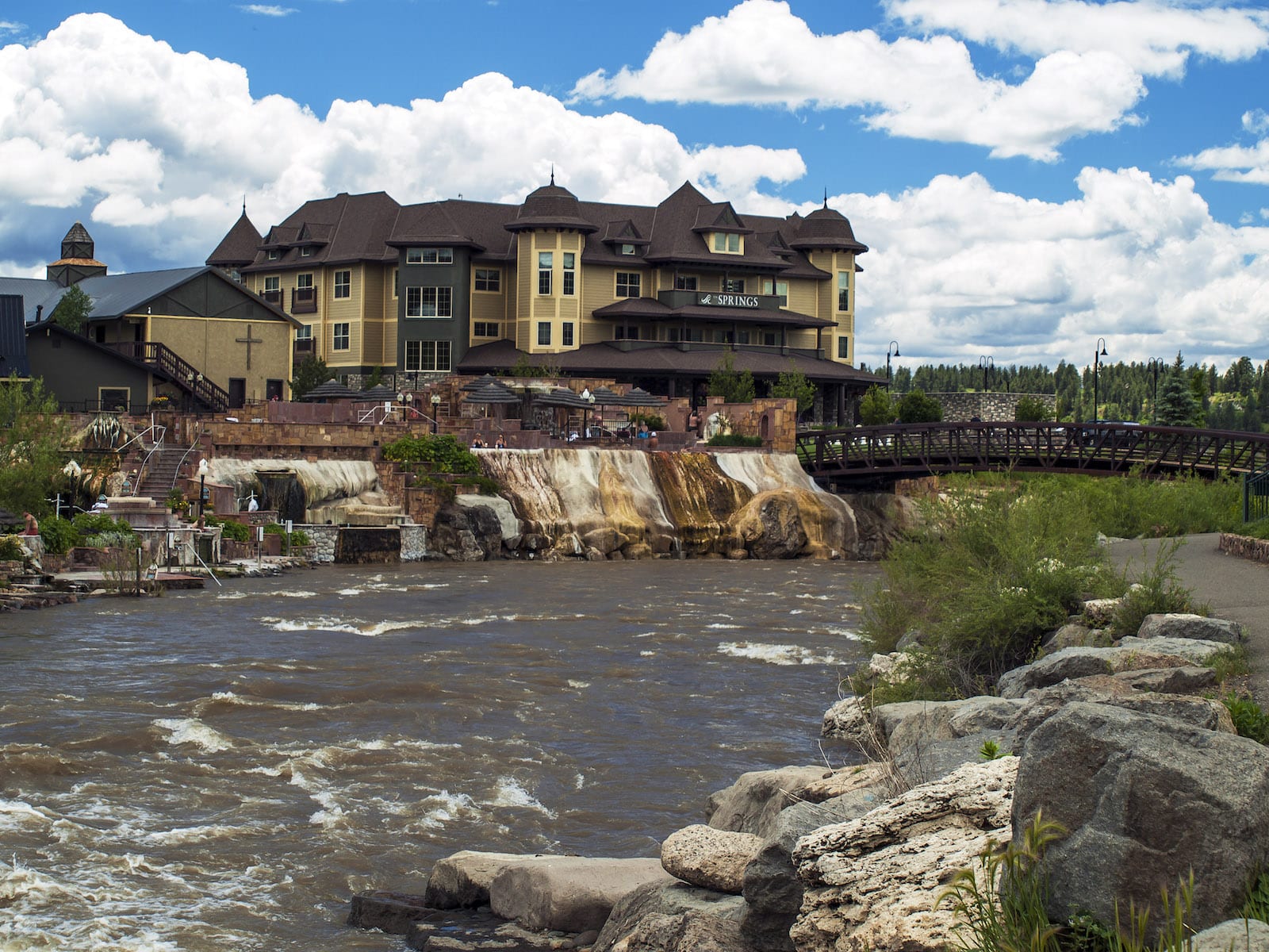 San Juan River Passing The Springs Resort in Pagosa Springs CO