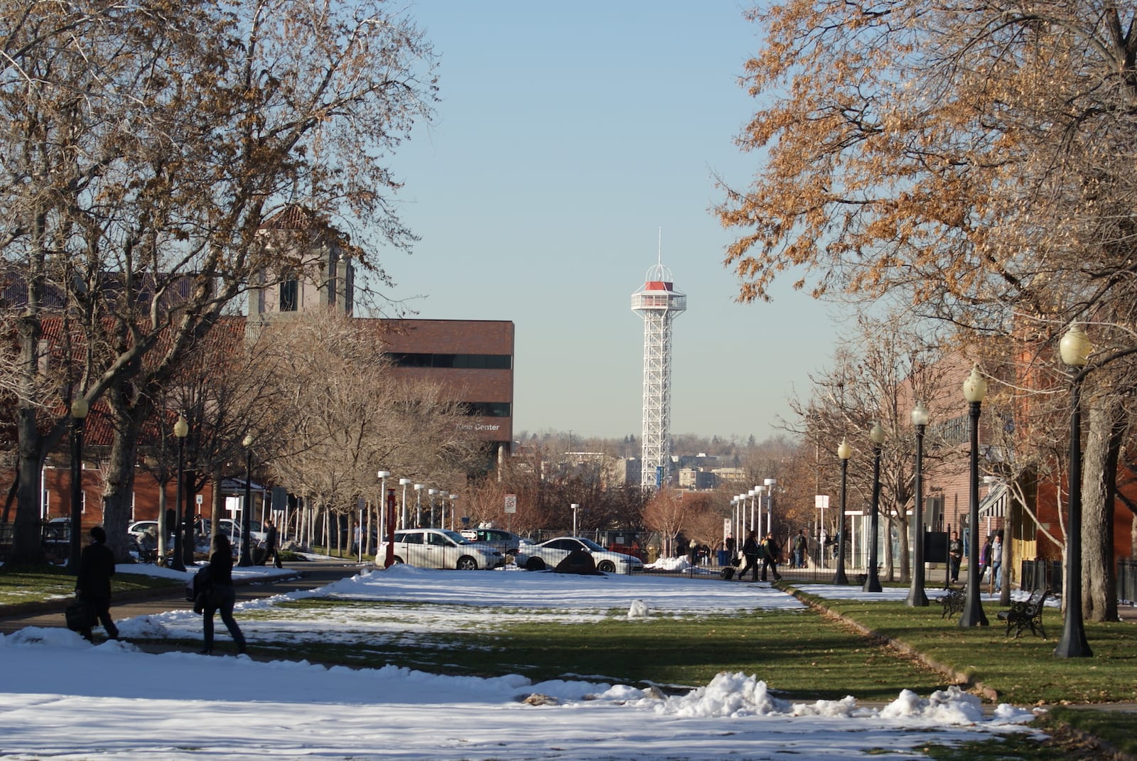 Auraria Campus Denver CO Students Walking in Snow