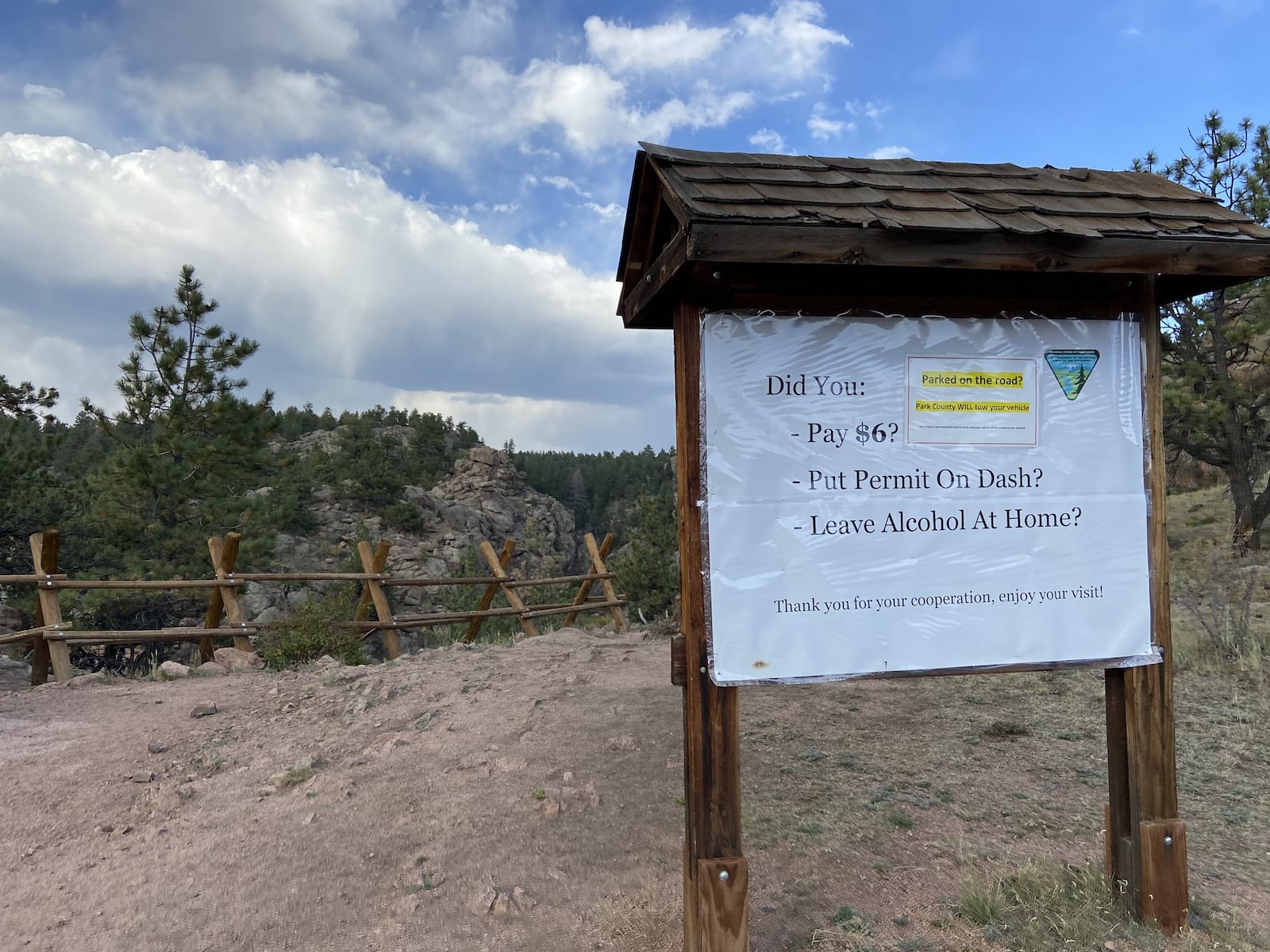 Guffey Gorge Paradise Cove Parking Sign
