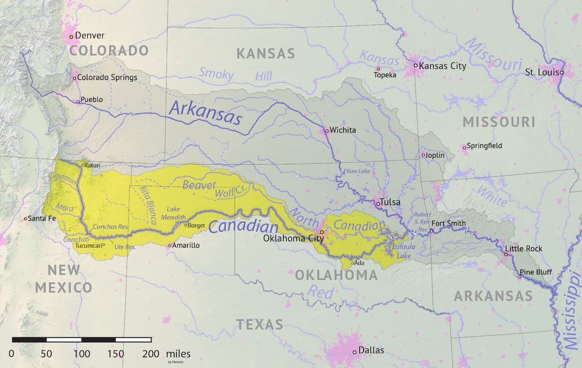Canadian River Basin Map