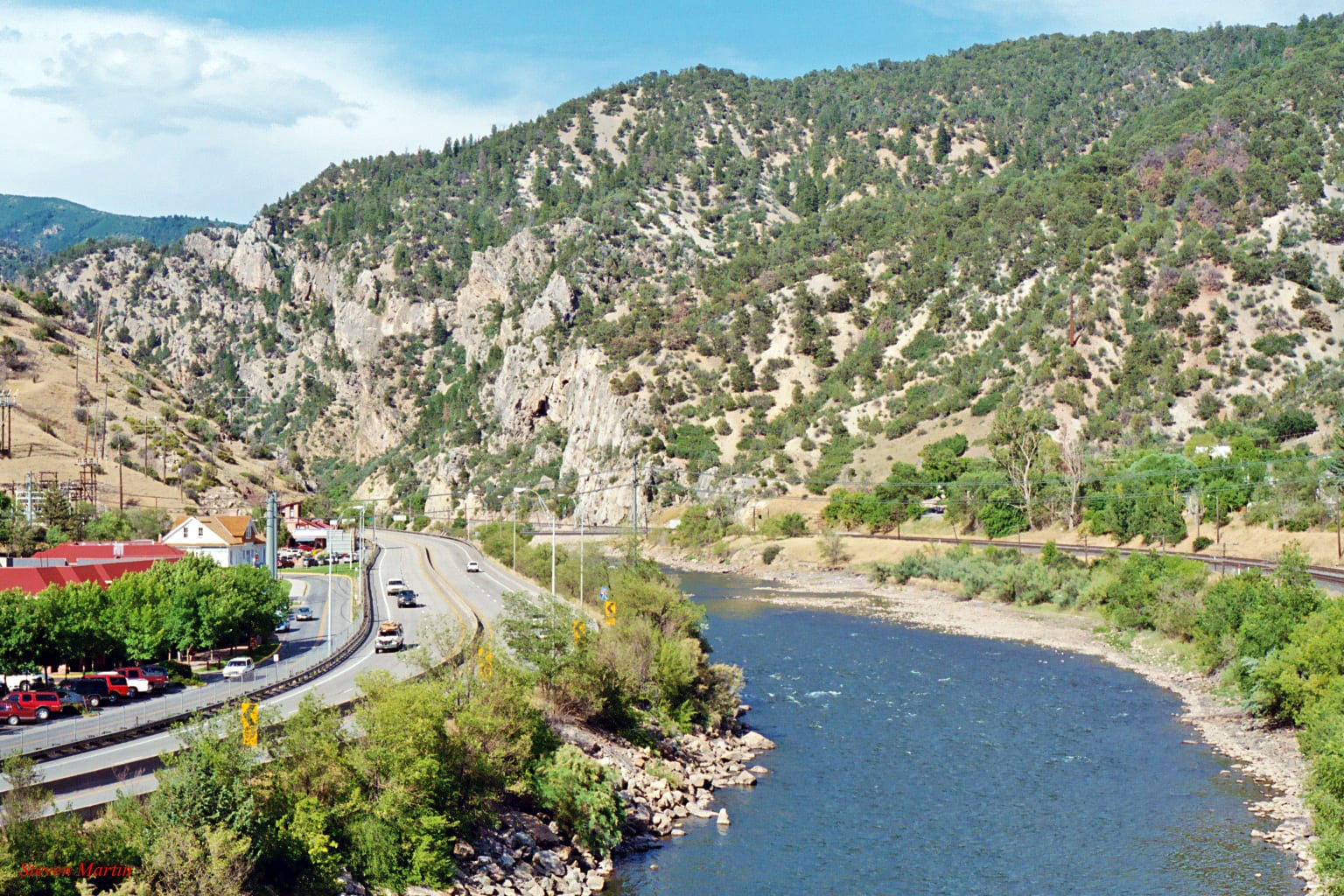 Colorado River and I-70 Glenwood Springs CO