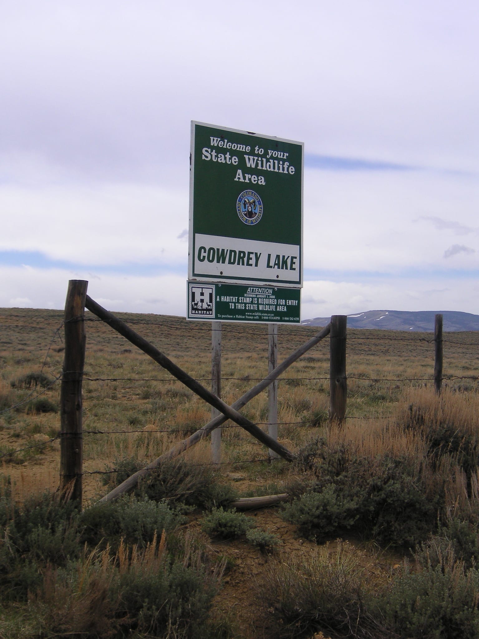 Cowdrey Lake State Wildlife Area Colorado Sign