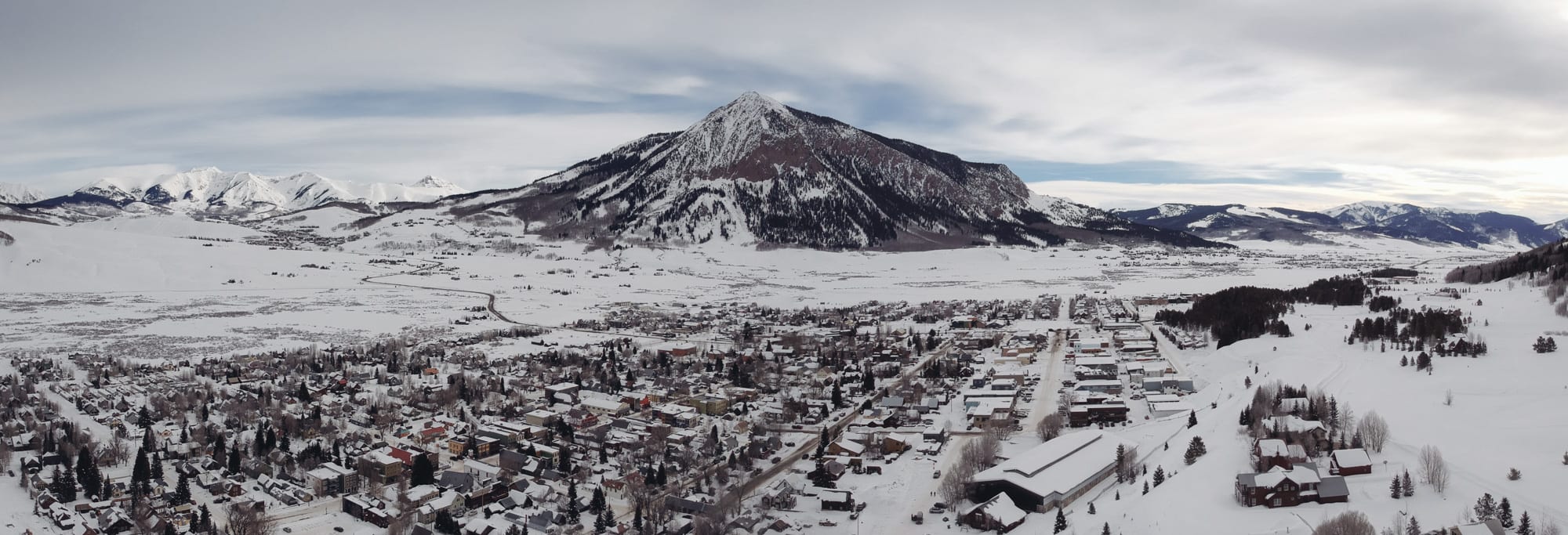 Downtown Crested Butte and Mount Crested Butte Panorama