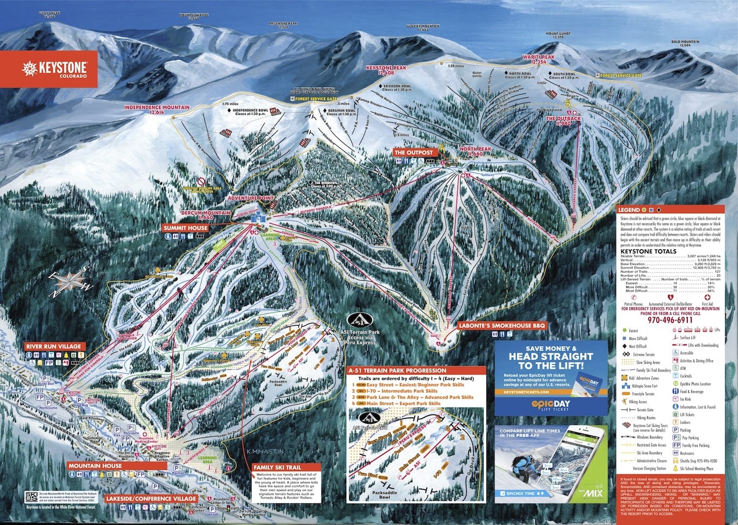 Keystone Ski Resort Trail Map