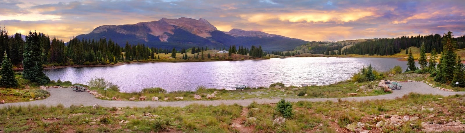 Molas Lake Silverton Colorado Sunset Panorama