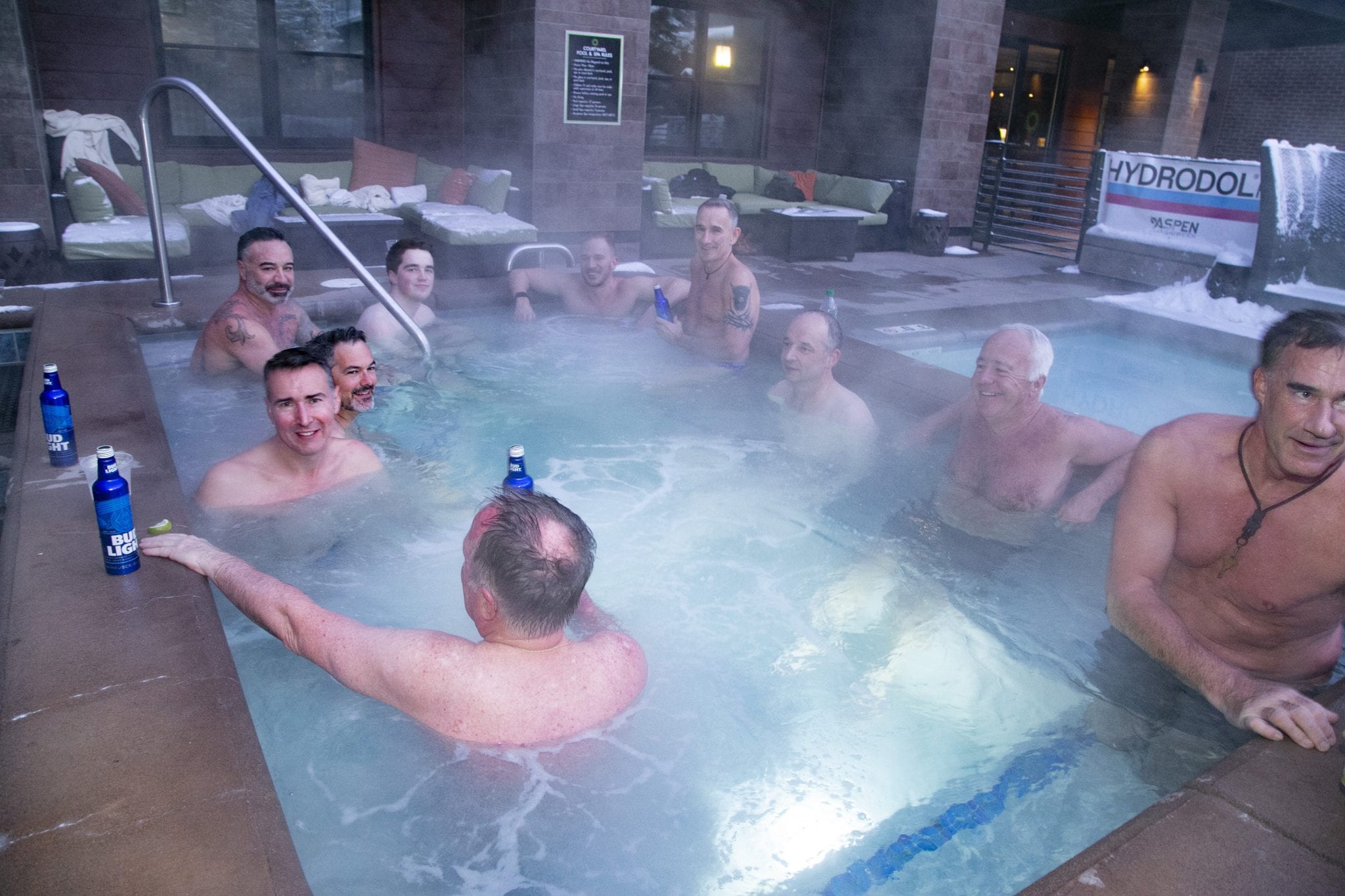 Ski Lingo Sausage Fest in Hot Tub