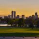 Ferril Lake City Park Denver Skyline Sunset