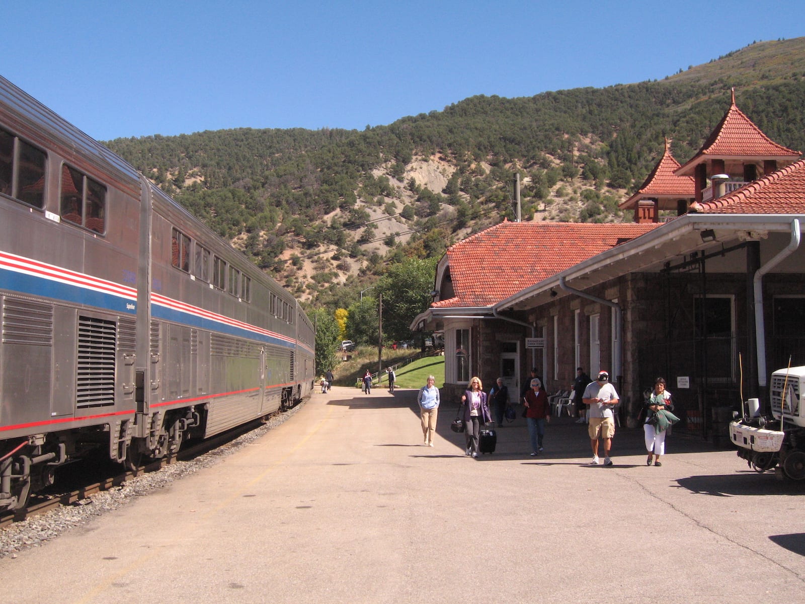 Glenwood Springs CO Amtrak Station and Train