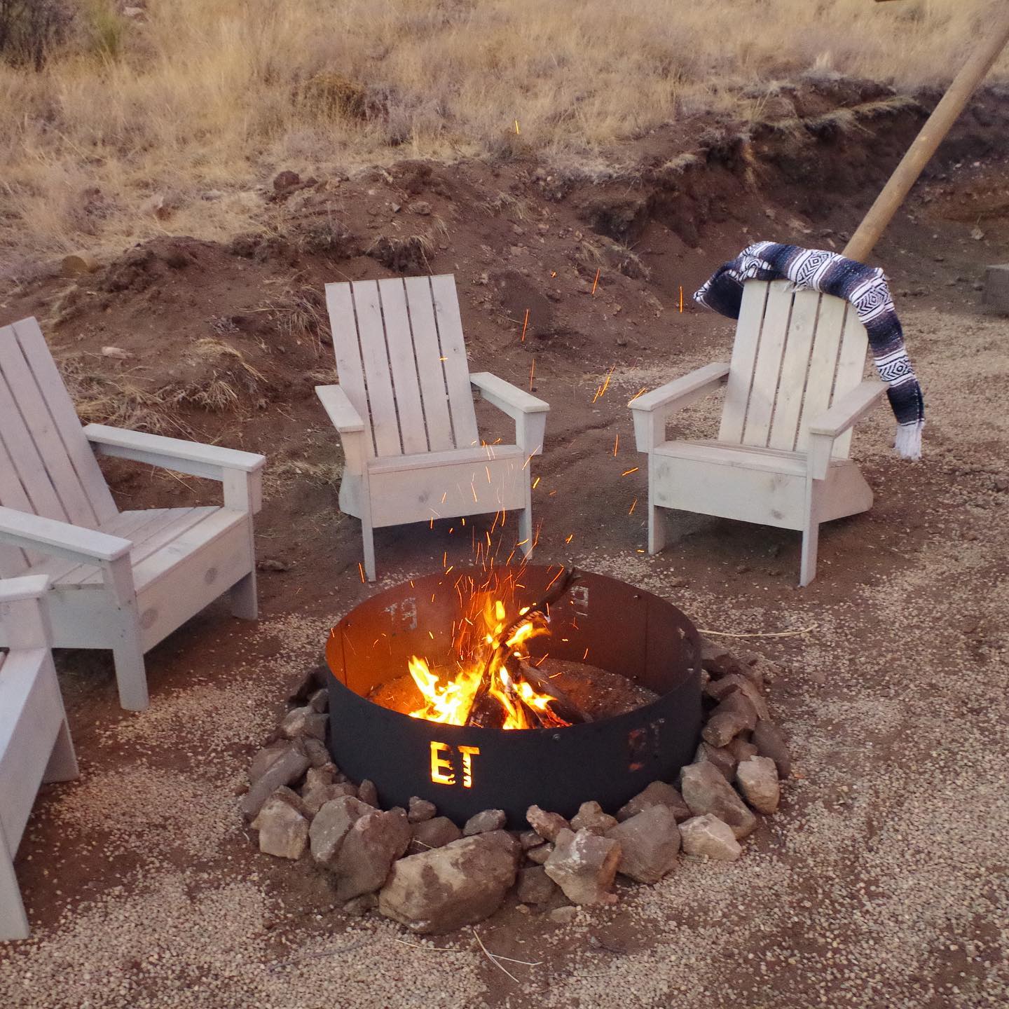 Image of a fire pit at black tree resort in colorado