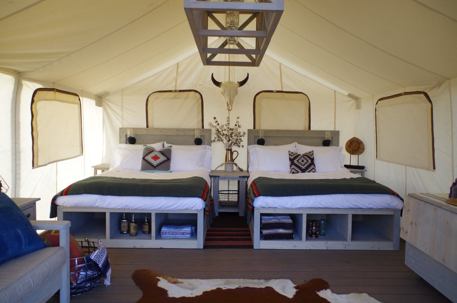 Image of the tent room at Black Tree Resort in Colorado