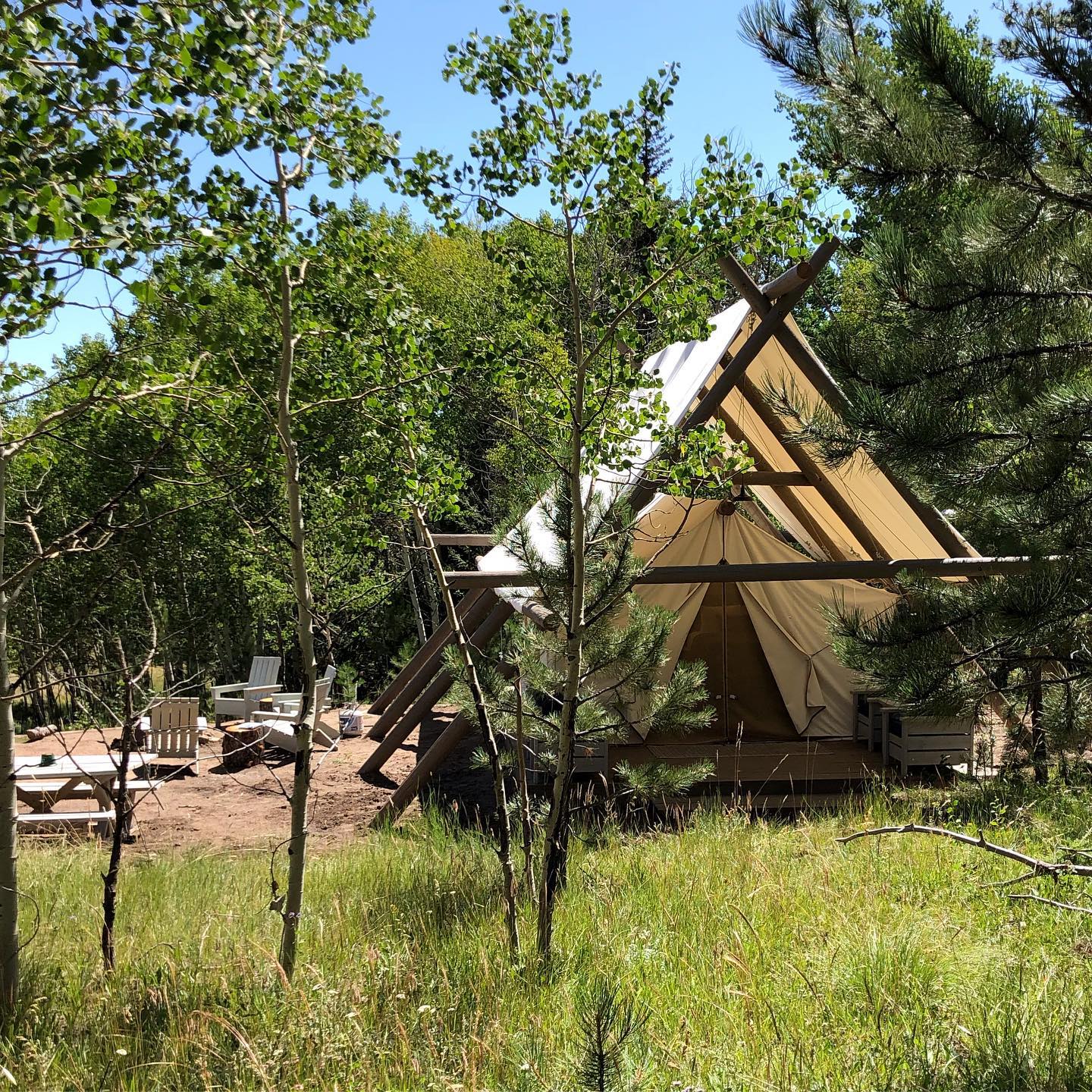 Image of a tent at black tree resort in colorado