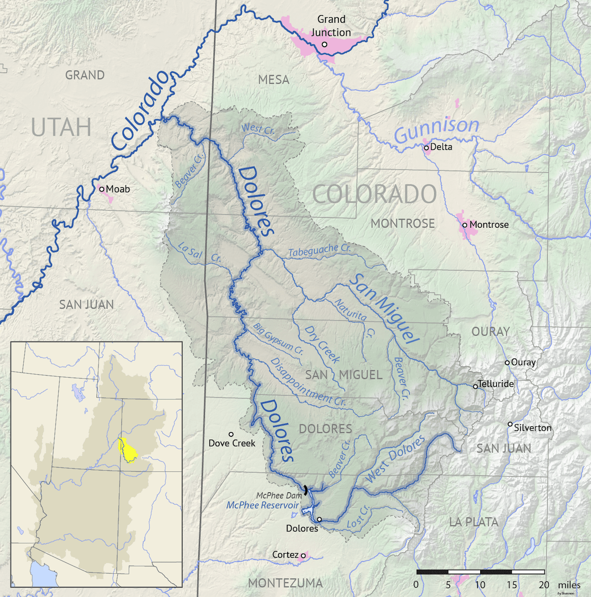 Image of the Dolores River Basin Map