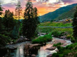 Image of Gore Creek at sunset