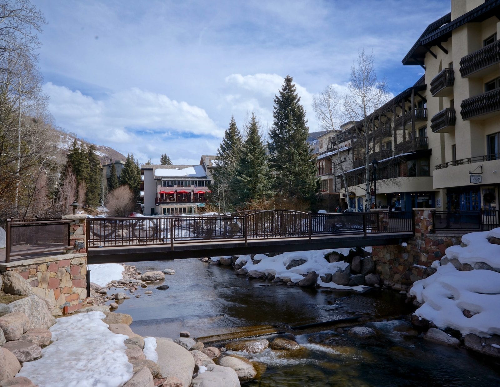 Image of Gore Creek passing through Vail Village