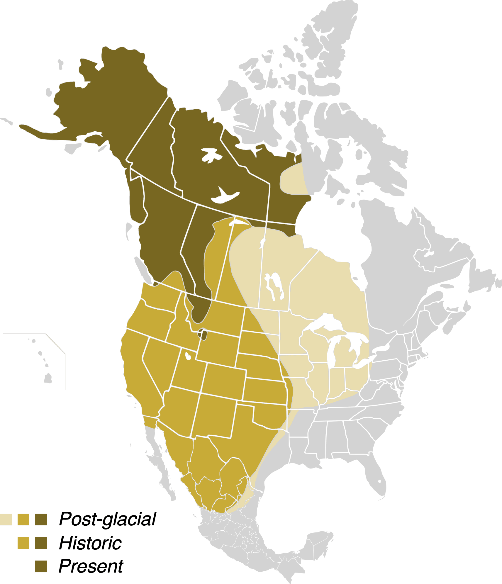 Grizzly Bear Historic Habitat Map