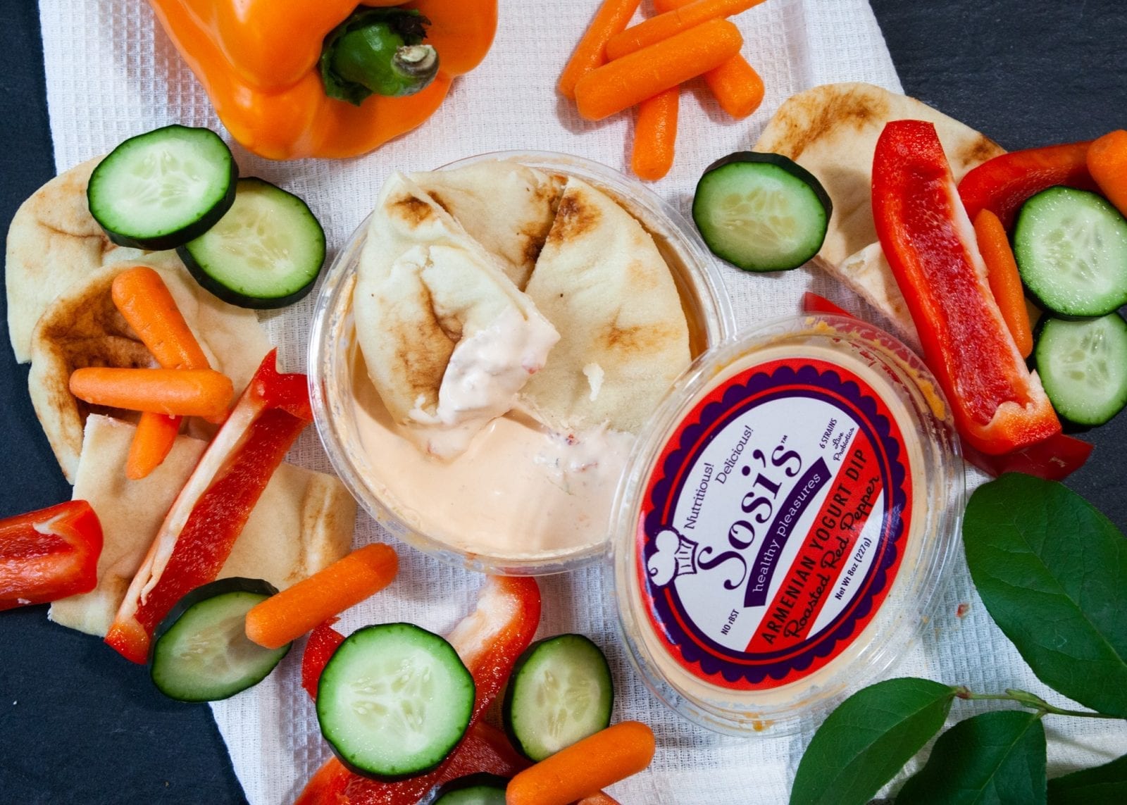 Image of Sosi's Healthy Pleasures roasted red pepper yogurt dip