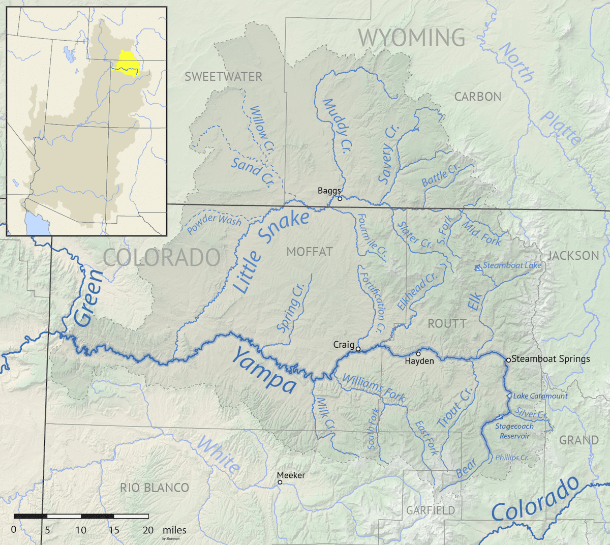 Image of the Yampa River Basin Map