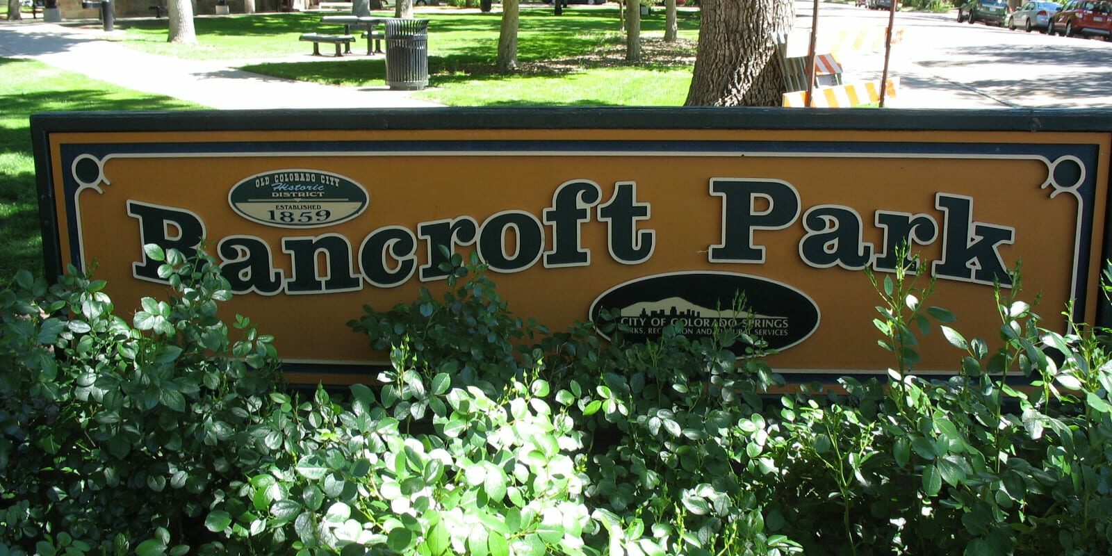 Image of the sign for the Bancroft Park in Colorado Springs, Colorado