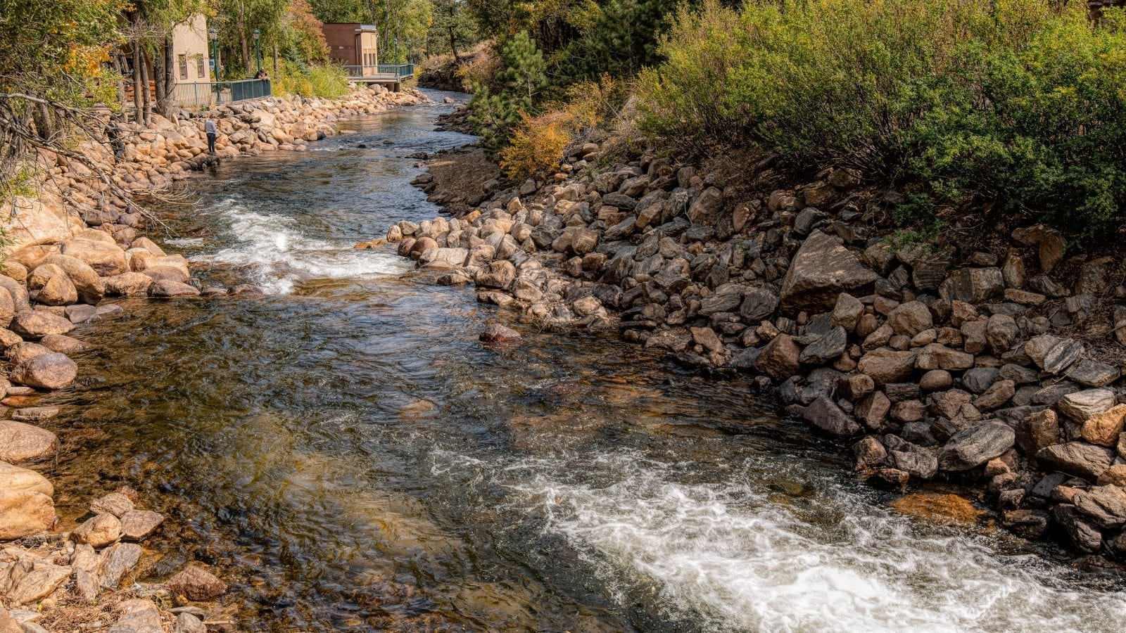 Image of the Big Thompson River flowing near downtown Estes Parks