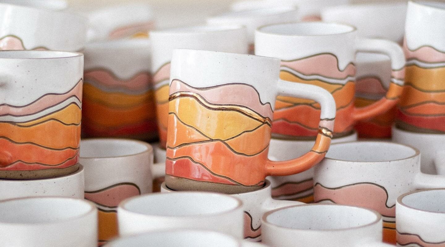 Image of Callahan Ceramics' metallic painted mug